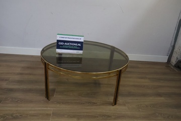 Afbeelding van Rond Glazen Salontafel in Hollywood Regency-Stijl