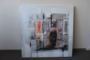 Afbeelding van Abstract Red Art, modern 3-D schilderij'