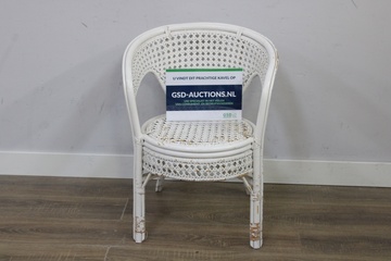 Afbeelding van Vintage Witte Rotan Stoel