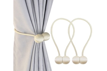 Afbeelding van Gordijnmagneten beige - set van 2
