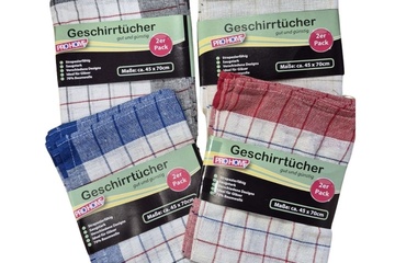 Afbeelding van 12x Vaatdoeken in tijdloos design 4 kleuren