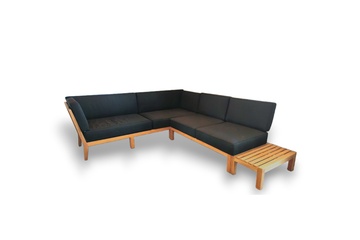 Afbeelding van Hamilton Bay Dynamo loungehoek 3-delig teak + kussens black