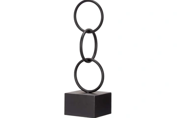 Afbeelding van 2x metalen Ornament 13x13x40,5cm hoog zwart