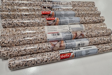 Afbeelding van 8 rollen DC-Fix zelfklevende decoratiefolie graniet 