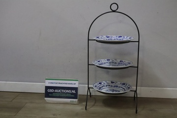 Afbeelding van Etagère met 3 porseleinen borden van Chodzież