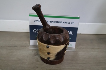 Afbeelding van Vintage houten vijzel met stamper'