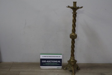 Afbeelding van Antieke messing kerkkandelaar