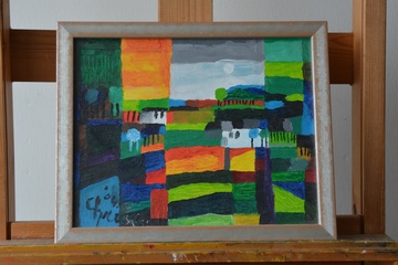 Afbeelding van schilderij van Christa: Cubistisach Landschap, '04