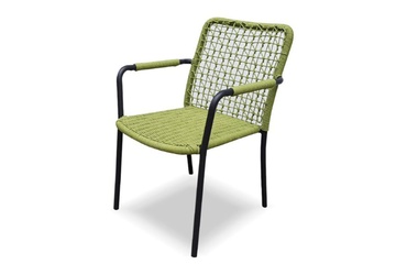 Afbeelding van Set van 4 armstoelen new rope antraciet frame palmgroen rope, nieuw