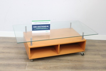 Afbeelding van Verrijdbare Salontafel met Glazen Bovenblad''