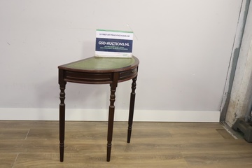 Afbeelding van Antieke Wandconsole met Groen Lederen Inleg