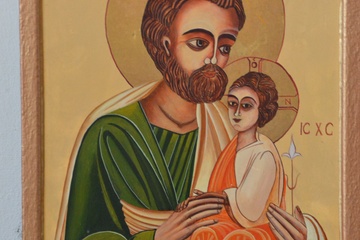 Afbeelding van Moderne icoon van de H. Jozef met Kind'