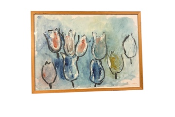 Afbeelding van Tulpen Aquarel Schilderij geschilderd N. Ruijgrok
