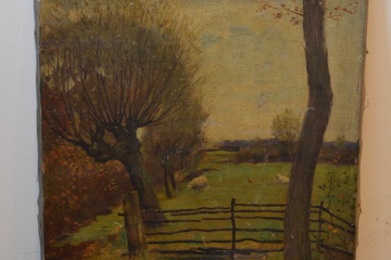 Afbeelding van Olieverfschilderij door J. Verdigt: Weide met schapen