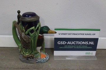 Afbeelding van Vintage "The Mallard Prince of Ducks" Bierpul van Budweiser