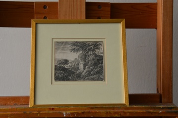 Afbeelding van Fraaie ets van Antonie Waterloo: Kleine Waterval (1601-1690)