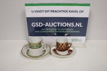 Afbeelding van 2 Paar Kopjes met Schoteltjes (1x Mosa & 1x Edel Porzelain)