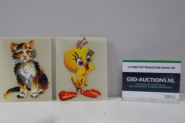 Afbeelding van Diamond Dotz-kunstwerken met een kat en tweety''