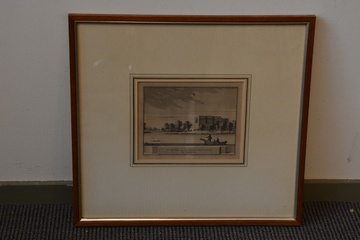 Afbeelding van Ingelijste ets: Huis te Matenes bij Schiedam, 18e eeuw. JST