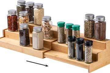 Afbeelding van Houten kruidenrek in trapvorm-uitschuifbaar
