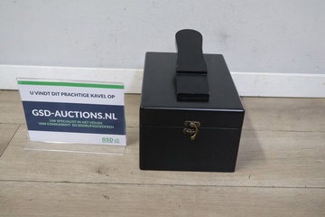 Afbeelding van Vintage Zwarte Schoenenpoetskist