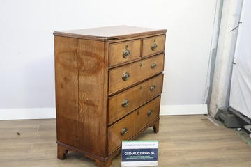 Afbeelding van Antiek Houten Ladekast met 5-Lades