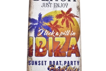 Afbeelding van Retro Wandbord Beach Ibiza 40 cm