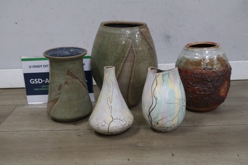 Afbeelding van Mix van aardewerk vazen 5 stuks