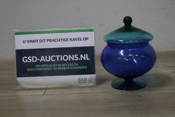 Afbeelding van Vintage Glazen Empoli Dekselvaas