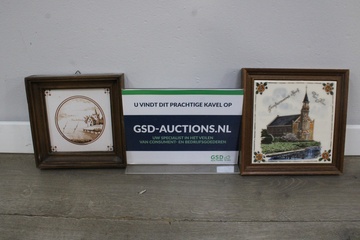 Afbeelding van Set van 2 Antiek Hollandse Wandtegeltjes