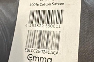 Afbeelding van 260X240 Dekbedovertrek donker grijs 100% katoen sateen