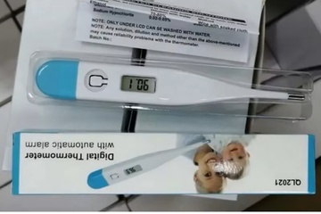 Afbeelding van thermometer voor koorts Kleur WIT/BLAUW  nieuw