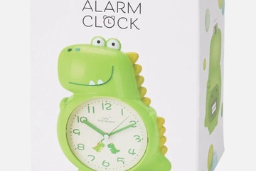 Afbeelding van 2x Klok met alarm - Voor kinderen - Dino - Groen