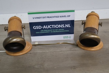 Afbeelding van Set van 2 Vintage Houten Steinhauer Wandspots