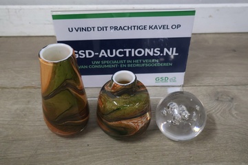 Afbeelding van Set van 2 Fidrio Vaasjes & 1 Ronde Presse-Papier