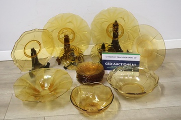 Afbeelding van Vintage Amberkleurige Glaswerk