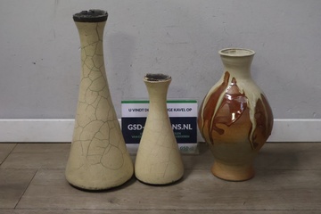 Afbeelding van Aardewerk vazen 3 stuks