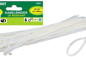 Afbeelding van 3x 100 Kabelbinders 3,6 x 300 mm wit