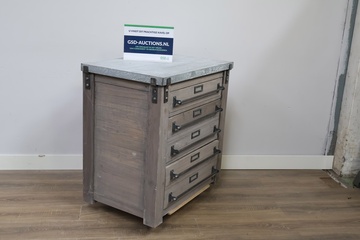 Afbeelding van Rustiek Houten Ladekast met Stenen Blad