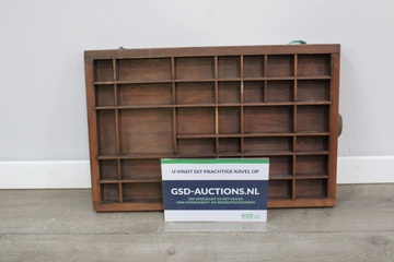 Afbeelding van Vintage Houten Letterbak-Wanddecoratie