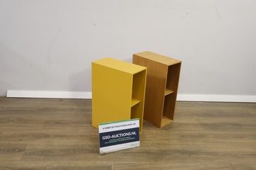 Afbeelding van Set van 2 Moderne Houten 2-Vaks Vakkenkastjes