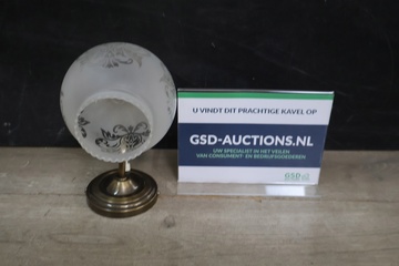 Afbeelding van Vintage Messing Wandlamp met Melkglazen Kapje