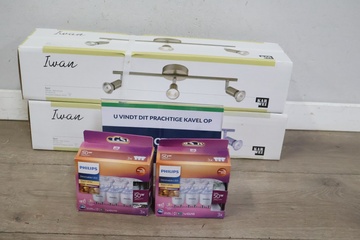 Afbeelding van Karwei opbouwspot Iwan 2 stuks met Philips led spots