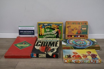 Afbeelding van Mix van vintage bordspellen en speelgoed 6 stuks