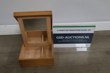 Afbeelding van Houten make-updoos met spiegel