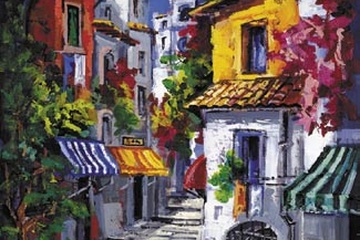 Afbeelding van Roberto di Viccario - Vicolo Carratterisco - Afm. 40x50 cm