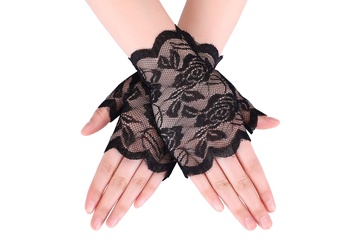 Afbeelding van Handschoenen kort - zwart kant