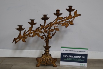 Afbeelding van Antieke Messing Kandelaar - In Louis XV-Stijl