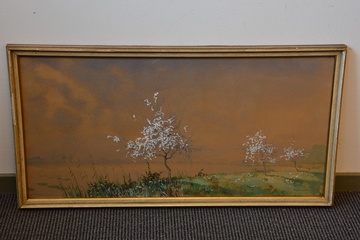 Afbeelding van Aquarel met gouache van Amazok Peneld: Japanse kersenbloesem