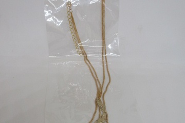 Afbeelding van Halsketting dubbel dames goudkleurig met veren